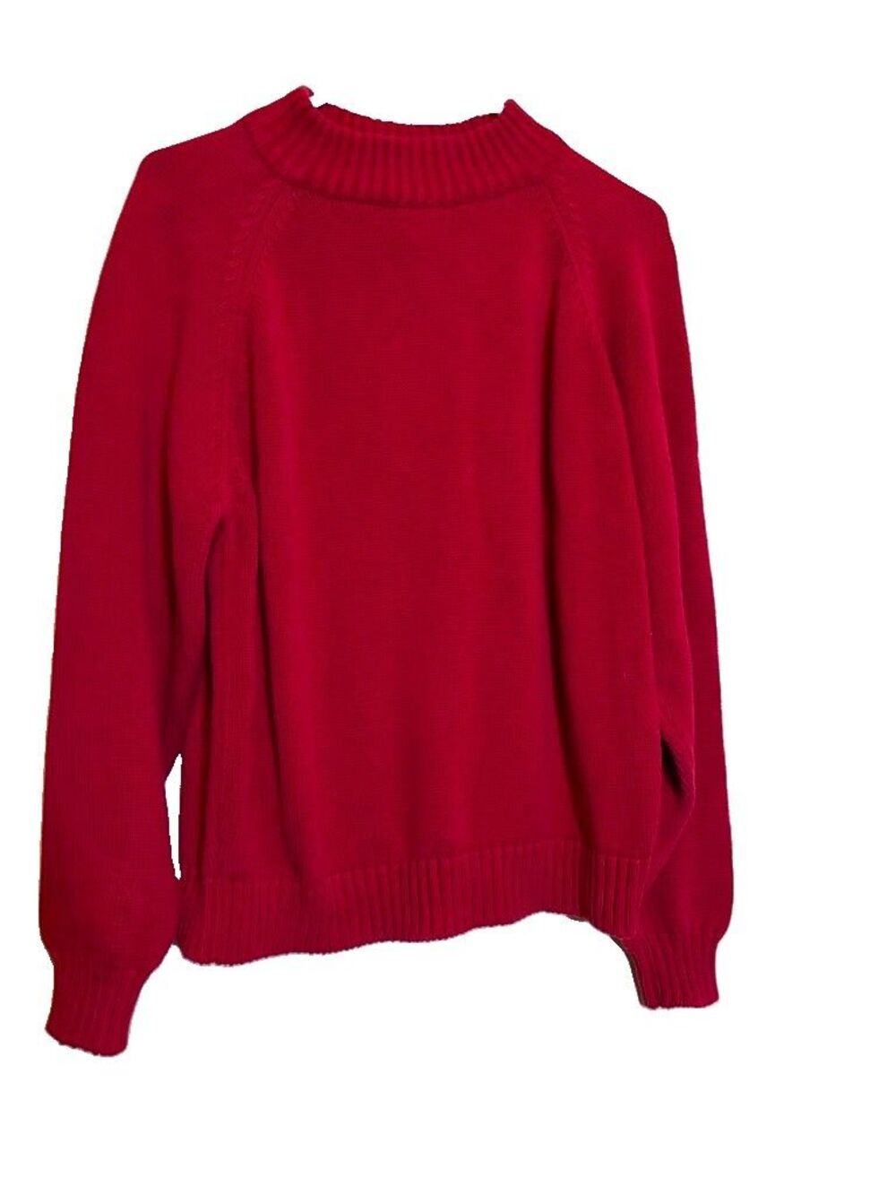 Vintage 90's Lands End Drifter Sweater Womens Large Red 100% Cotton USA